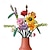 economico Statue-pianta fai da te in vaso crisantemo rosa giocattolo modello 3d, mini building block bouquet decorazione domestica per bambini - regalo perfetto per regalo