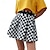 cheap Mini Skirt-Black and white checkered printed skirt popular slim fit short skirt women&#039;s pleated dress