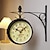 cheap Wall Accents-Retro Industrial Double Sided Wall Clock Vintage European Style Living Room Metal Frame Numeral Home Clock for a Living Room Lobby Porch or Corridor 21.8 cm