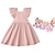 preiswerte Kinder&quot;-Kinder Mädchen Kleid einfarbig ärmellos Performance Party Outdoor Mode süße Baumwolle Sommer Frühling 2-8 Jahre weiß rosa mit süßen Cartoon-Haarnadeln