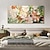 cheap Floral/Botanical Paintings-Handmade Oil Painting Canvas Wall Art Decoration 3D Palette Knife Flowers Cream Wind Warm Living Room Dining Bedroom Decorative painting for Home Decor Rolled Frameless Unstretched Painting