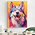 ieftine Picturi cu Animale-mintura picturi abstracte în ulei de animale de câine lucrate manual pe pânză decorare artistică de perete imagine modernă pentru decor interior pictură neîntinsă fără rame laminate