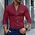 billige skjorte med knapper til mænd-Herre Skjorte Button Up skjorte Casual skjorte Hvid Vin Blå Langærmet Stribe Båndkrave Daglig Ferierejse Kile Tøj Mode Smart Casual