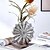 billige Skulpturer-skjellformet dekorativ vase med skinnende gullfolieoverflate - unik blomstervase i harpiks som ligner et konkylie - sirkulært harpiksmateriale dekorativ knoppvase