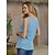 abordables Tops básicos de mujer-Camiseta sin mangas Chaleco Mujer Azul cielo Color sólido Plisado Retazos Básico Escote Redondo S