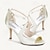 baratos Sapatos de Noiva-Mulheres Sapatos De Casamento Sapatos de noiva Pérolas Salto Alto Dedo Aberto Elegante Cetim Estilo -T Prata Branco Rosa Claro