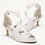 זול נעלי חתונות-בגדי ריקוד נשים נעלי חתונה נעלי כלה אבזם עקב קצר פתוח בבוהן מִעוּטָנוּת סטן רצועת קרסול שחור לבן קריסטל