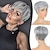 abordables perruque plus âgée-Perruques coupe lutin synthétique courte ombre gris coupe de cheveux lutin perruque avec frange sans colle perruque en couches ondulées gris à noir perruques pour femmes