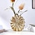 billige Skulpturer-muslingeskalsformet dekorativ vase med skinnende guldfolieoverflade - unik harpiksblomstervase, der ligner en konkylie - cirkulært harpiksmateriale dekorativ knoppvase
