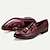 cheap Men&#039;s Slip-ons &amp; Loafers-Men&#039;s Loafers &amp; Slip-Ons Wine Black Glossy Burgundy Crocodile Leather Tassel Comfortable Slip Resistant