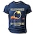 abordables Camisetas 3D de hombre-Graphic Sol Retro Antiguo Estilo callejero Hombre Impresión 3D Camiseta Deporte Festivos Noche Camiseta Negro Verde Ejército Azul Oscuro Manga Corta Cuello Barco Camisa Primavera verano Ropa S M L XL