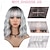 cheap Synthetic Trendy Wigs-Silver Gray Wavy Wig with Bangs for WomenOmbre Grey Wigs Shoulder Length Bob Curly Wig Natural Looking Silver White with Dark Roots Synthetic Hair for Daily Party Use