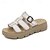 abordables Sandalias de mujer-Mujer Sandalias Sandalias ortopédicas Zapatos romanos Exterior Diario Tacón Cuña Puntera abierta Casual Confort Cuero Mocasín Verde Beige