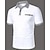 cheap Classic Polo-Men&#039;s Golf Shirt Golf Polo Work Casual Lapel Short Sleeve Basic Modern Color Block Houndstooth Patchwork Pocket Spring &amp; Summer Regular Fit Black White Red Navy Blue Blue Beige Golf Shirt