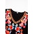 ieftine Bluze &amp; Cămăși Damă-Pentru femei Cămașă de designer Floral Tribal Muncă Casual Concediu Brodat Negru Lungime Manșon 3/4 Epocă Stil Boem Casual În V Vară Primăvara &amp; toamnă