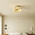 cheap Ceiling Lights-Mid Century Modern Glam Close to Ceiling Light Semi Flush Mount Fixture White Flower Gold Metal 13in Wide for House Bedroom Hallway Living Room Bathroom Dining Kitchen 85-265V