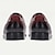 رخيصةأون أحذية أوكسفورد للرجال-حذاء رسمي للرجال ديربي بروغ لون أحمر كلاسيكي من جلد البقر الإيطالي المحبب بالكامل برباط