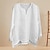 Χαμηλού Κόστους Βαμβακερό Λινό Πουκάμισο-Ανδρικά Πουκάμισο λινό πουκάμισο Βαμβακερό λινό πουκάμισο Λευκό βαμβακερό πουκάμισο Καλοκαιρινό πουκάμισο Πουκάμισο παραλίας Μαύρο Λευκό Βαθυγάλαζο Μακρυμάνικο Σκέτο Λαιμόκοψη V Άνοιξη &amp; Χειμώνας