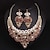 cheap Jewelry Sets-Jewelry Set 3pcs Rhinestone Alloy Earrings Necklace Women&#039;s Elegant Vintage Stylish Geometrical Geometric Jewelry Set For Wedding Party Special Occasion