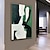 お買い得  抽象画-手作り油絵キャンバス壁アート装飾現代図抽象緑白家の装飾用ロールフレームレス未延伸絵画