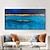 Недорогие Пейзажи-Большая ручная роспись, оригинальный синий морской пейзаж, абстрактная картина маслом на холсте, золотая фольга, океанские картины, гостиная, домашний декор