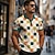 baratos Polo 3D-camisas polo masculinas coloridas de manga curta com estampa xadrez férias x designer Kris Kris