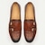 billige Slip-ons og loafers til herrer-menns vintage brune loafers i skinn doble munkestropper
