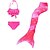 cheap Mermaid Swimsuit-Kids Girls&#039; Swimwear Bikini Geometric Active Bathing Suits 3-10 Years Summer Purple