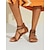 abordables Sandalias de mujer-planas de playa boho para mujer con tiras trenzadas en color tostado | calzado cómodo y elegante para el verano