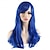 halpa Räätälöidyt peruukit-muoti peruukit pitkät aaltoilevat kiharat hiukset cosplay peruukki peruukkilakka sininen 28&quot; 70cm