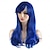 baratos Peruca para Fantasia-Moda perucas longo ondulado cabelo encaracolado cosplay peruca boné azul 28 &quot;70 cm