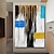 billige Abstrakte malerier-oljemaleri håndlaget håndmalt veggkunst moderne abstrakt gyldenblå svart hjemmedekorasjon rullet lerret uten ramme ustrukket