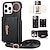 cheap iPhone Cases-Phone Case For iPhone 15 14 Pro Max Plus iPhone 13 Pro Max Back Cover Ring Holder with Lanyard Kickstand Retro PC PU Leather