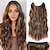 cheap Clip in Extensions-Halo Hair Extensions 20 Inch Invisible Wire Long Wavy Dark Brown Hair Extensions for Women Adjustable Size Hairpiece 4 Clips in Hair Extension