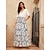 cheap Women&#039;s Skirt-100% Cotton Floral Print Wedding Guest Maxi Skirt