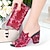 cheap Wedding Shoes-Women&#039;s Heels Wedding Shoes Party Bridal Shoes Shoes And Bags Matching Sets Rhinestone Crystal Platform Chunky Heel Peep Toe Elegant Microbial Leather Roes Red Black Purple