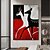 olcso Állatos festmények-absztrakt őz festmény kézzel készített fekete fehér vörös állat szarvas vászon festmény fali művészet állat sziluett festmény fali művészet dekor minimalista őz vászon nappali lakberendezéshez