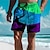 abordables Pantalones de Surf-Bloque de color con estampado de árbol de coco, pantalones cortos para hombre, pantalones cortos hawaianos, bañador con cordón con forro de malla, cintura elástica, comodidad, transpirable, pantalón