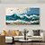 tanie Pejzaże-abstrakcyjny obraz olejny z białą falą na płótnie ręcznie malowany obraz błękitnego oceanu duży obraz ścienny do salonu wystrój domu niestandardowy teksturowany obraz z pejzażem morskim