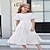 cheap Party Dresses-Girls Spring Summer Crewneck Short Sleeves Layered Hem Flowing Maxi Dresses 5-12Y