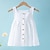 preiswerte Kinder&quot;-Sommermädchenkleid, einfarbiges, plissiertes, ärmelloses Kinderprinzessinkleid aus Baumwolle mit niedlichen Cartoon-Haarnadeln