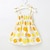 olcso Virágmintás ruhák-Gyerekek Lány Ruha Gyümölcs Ujjatlan Parti Szabadtéri Hétköznapi Divat aranyos stílus Pamut Nyár Tavasz 2-12 év Sárga virág Kék citrom Fehér ananász