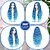 abordables Perruques de fête-Perruques d&#039;Halloween cosplay perruque longue bleue de 28 pouces perruque synthétique à partie centrale perruques réalistes de carnaval cadeaux pour fête usage quotidien perruques colorées bleues