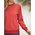 preiswerte Basic-Damenoberteile-T Shirt Damen Rote Blau Solide / einfarbig Patchwork Strasse Täglich Täglich Klassisch Rundhalsausschnitt Regular Fit S