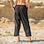 cheap Linen Pants-Men&#039;s Linen Pants Trousers Summer Pants Beach Pants Pocket Drawstring Elastic Waist Plain Comfort Breathable Daily Holiday Vacation Hawaiian Boho Black