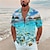 voordelige Hawaiiaans overhemd voor heren-Voor heren Overhemd Kampshirt Grafisch overhemd Aloha-shirt Vissen Onderwaterwereld Strijkijzer Zee blauw Marineblauw Marine Blauw blauw Oranje 3D-afdrukken Buiten Straat Korte mouw Afdrukken