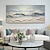 billiga Landskapsmålningar-handgjord original havsvåg oljemålning på duk väggkonstdekor abstrakt minimalistisk målning för heminredning med sträckt ram/utan målning av innerram