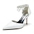 cheap Wedding Shoes-Women&#039;s Wedding Shoes White Shoes Ankle Strap Heels Wedding Party Daily Wedding Heels Bridal Shoes Bridesmaid Shoes Imitation Pearl Stiletto Pointed Toe Elegant Cute Luxurious PU Ankle Strap White