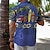 voordelige Hawaiiaanse reversoverhemden voor heren-Palmboom Bus Vakantie Hawaii Resortstijl Voor heren Overhemd Buiten Vakantie Strand Zomer Strijkijzer Korte mouw Blauw Groen S M L Overhemd