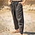 cheap Linen Pants-Men&#039;s Linen Pants Trousers Summer Pants Beach Pants Pocket Drawstring Elastic Waist Plain Comfort Breathable Daily Holiday Vacation Hawaiian Boho Black